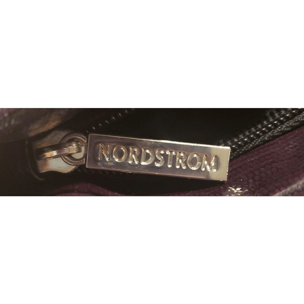 Nordstrom Women's Purple Foldable Zipper Faux Leather Clutch Purse - Picture 4 of 6